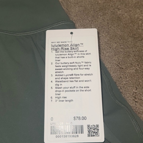 Lululemon Athletica High-Rise Skirt in Olive - Picture 4 of 4